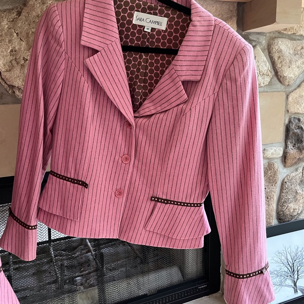 Sara Campbell Pink Striped Blazer